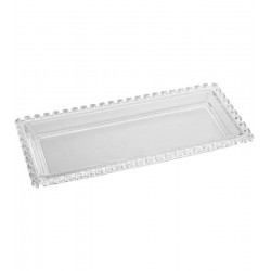 Travessa 29,8x13x2,5cm Retangular De Cristal Ecológico Coração